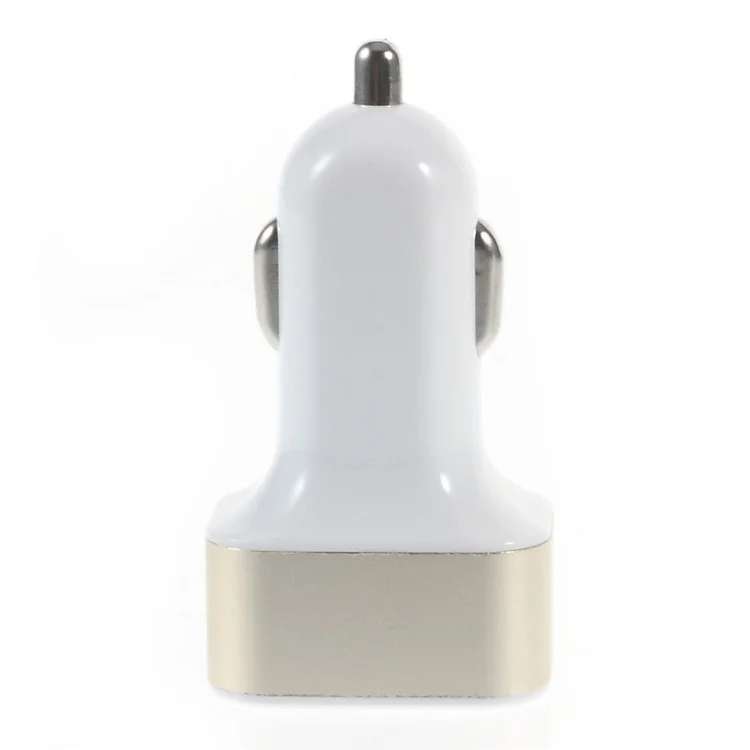 3-Port 2.4A USB Car Charger Adapter for iPhone iPad Samsung etc - Gold Color