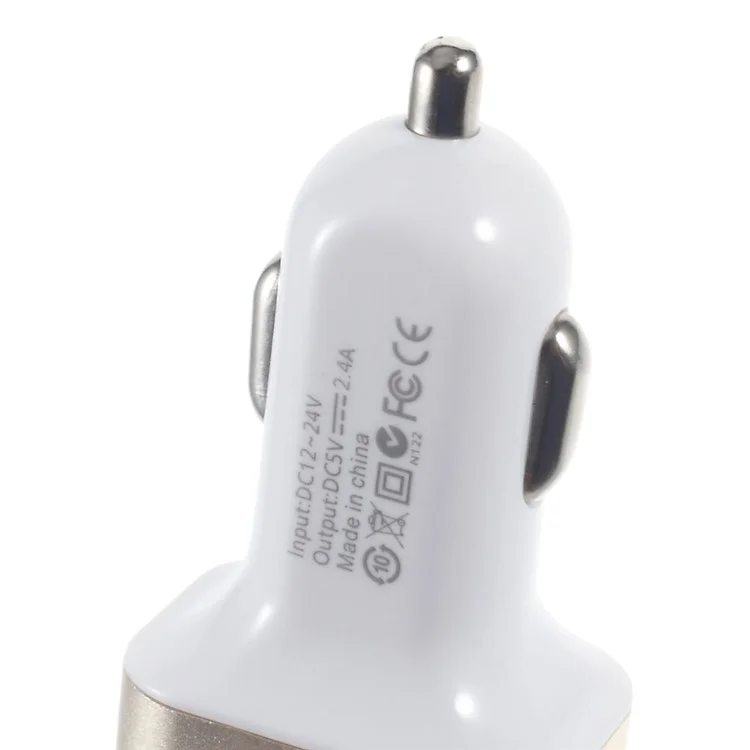 3-Port 2.4A USB Car Charger Adapter for iPhone iPad Samsung etc - Gold Color
