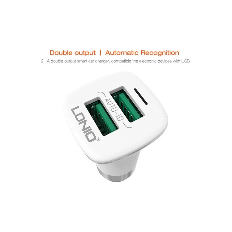 LDNIO C301 3.4A 2 USB Ports Smart Wall Charger for iPhone Samsung (CE/RoHS)