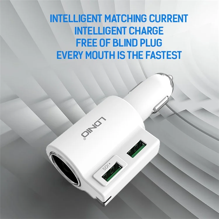 LDNIO CM10 4.2A Dual USB Ports Intelligent Car Charger for iPhone Samsung (CE/RoHS)