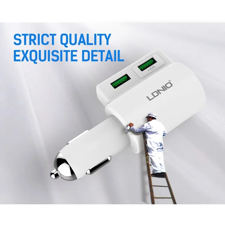 LDNIO CM10 4.2A Dual USB Ports Intelligent Car Charger for iPhone Samsung (CE/RoHS)