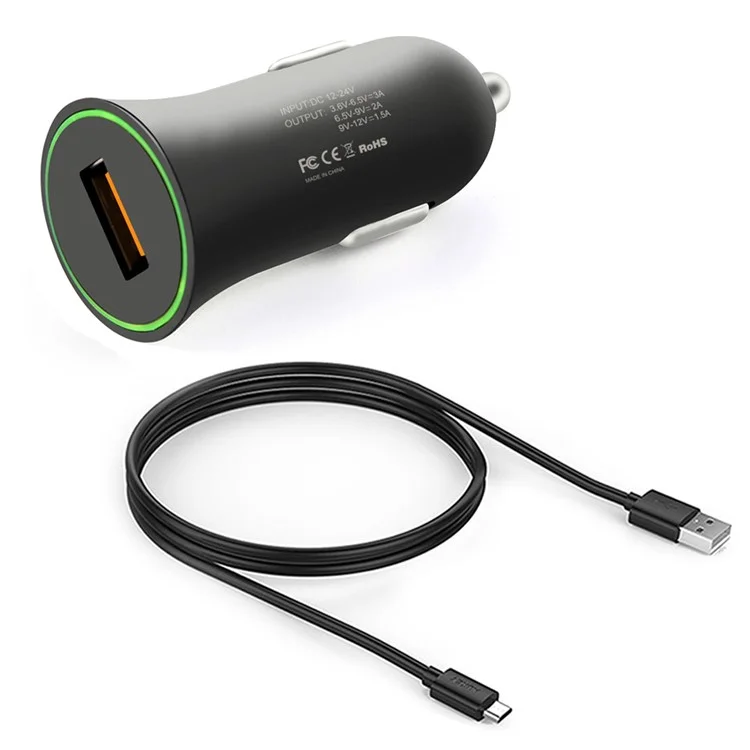 ITIAN Quick Charge 3.0 Car Charger + Micro USB Cable Kit for Samsung Galaxy S7 / S6 / LG G4
