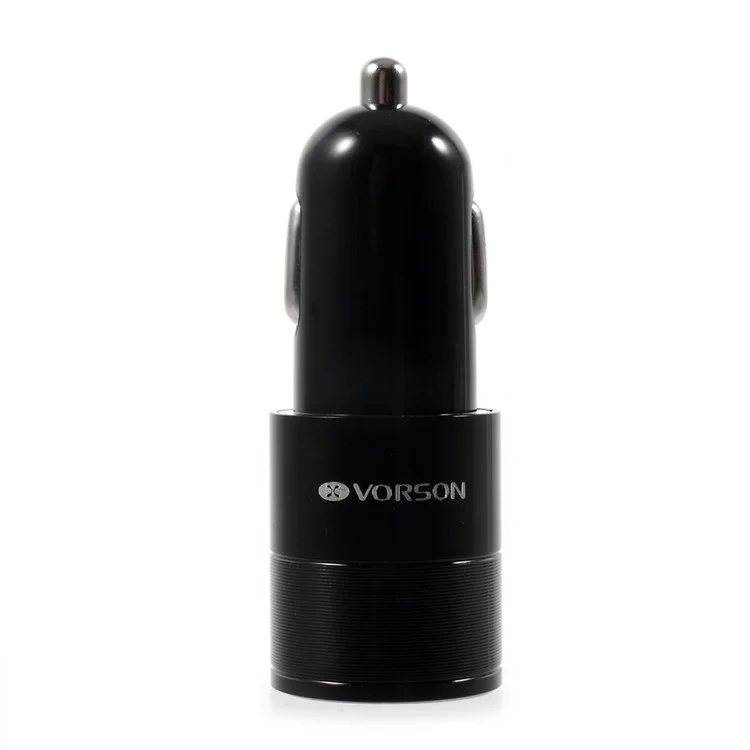 VORSON DC 5V 3A Dual USB Port Car Charger (Type-c + USB 2.0) - Black