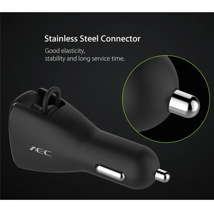 AEC BQ638 5V 2.4A Single USB Car Charger Bluetooth V4.1 Single In-ear Earphone - Black