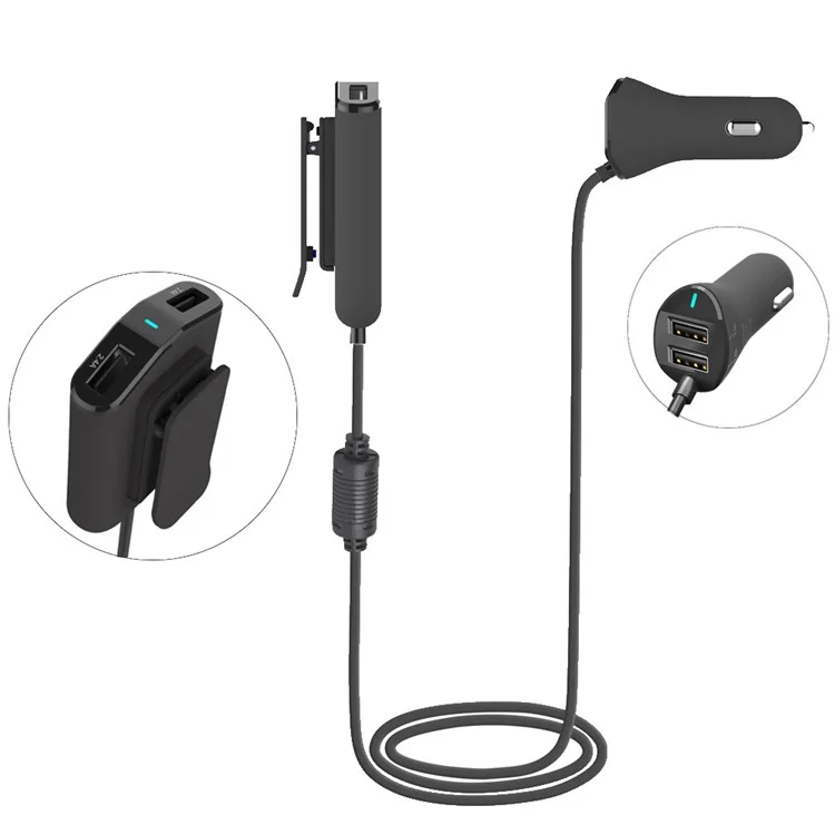 C75 4-Port USB 9.6A Car Front and Back Seat Charger for iPhone Samsung Huawei Etc