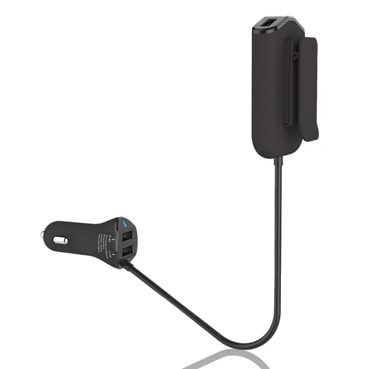 C75 4-Port USB 9.6A Car Front and Back Seat Charger for iPhone Samsung Huawei Etc