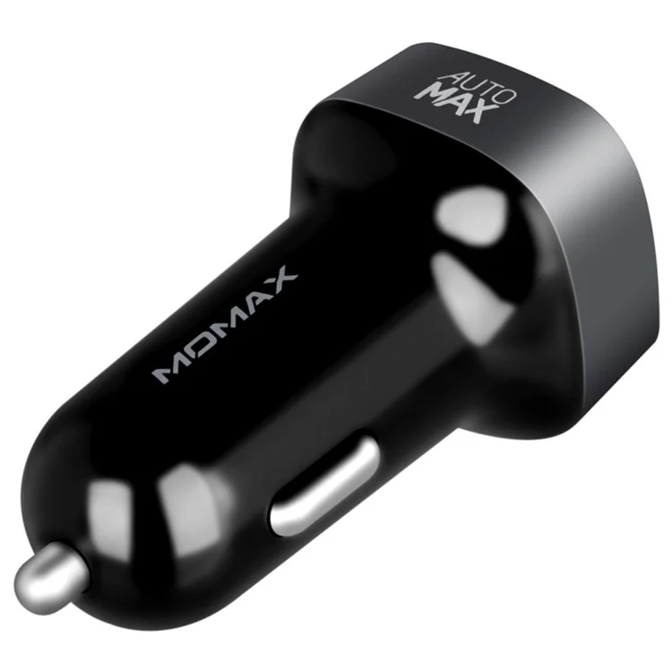MOMAX 5V 5.4A Dual USB Type-C Car Charger for iPhone iPad Samsung - Black