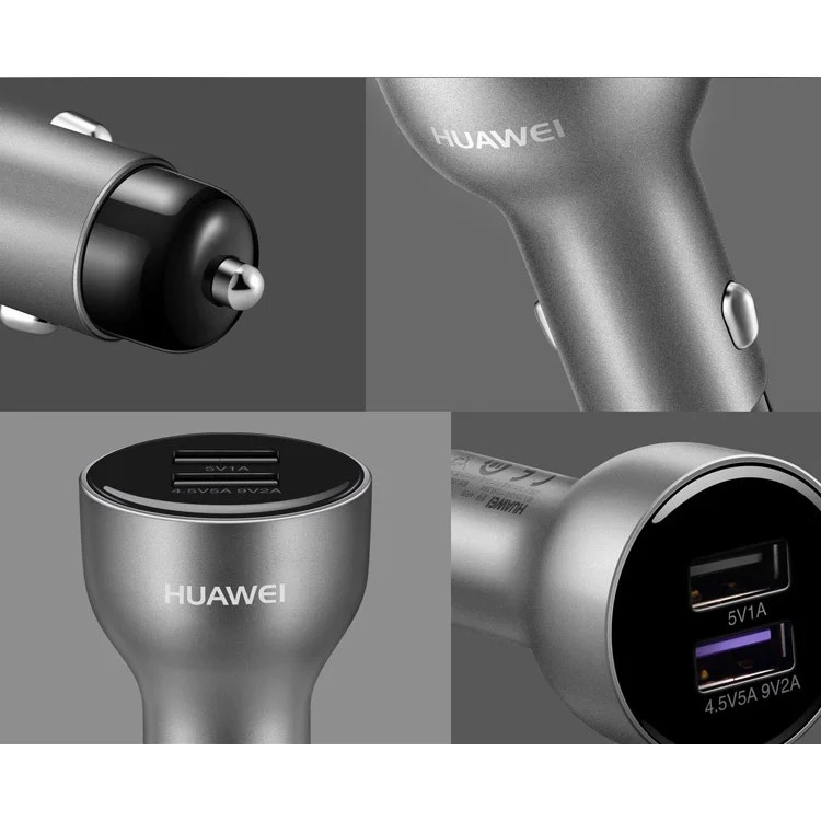 HUAWEI SuperCharge Car Quick Charger 4.5V/5A 9V/2A Dual USB Car Charger for Huawei Mate 9 etc. - Black