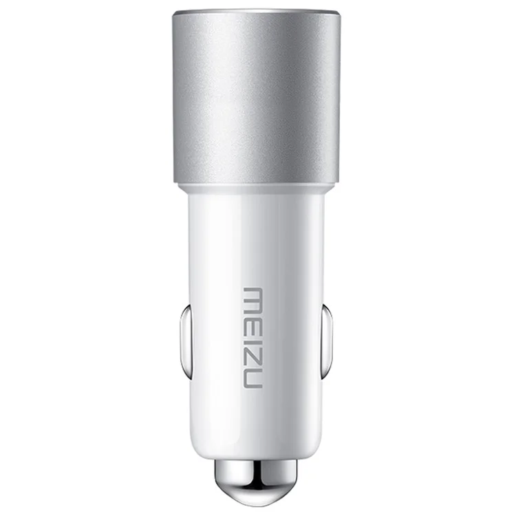 MEIZU Dual USB 36W Fast Charge USB Car Charger for iPhone Samsung LG Etc - White / Silver Color