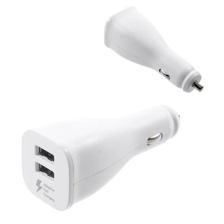 SAMSUNG OEM 2 USB Ports Adaptive Fast Charging Car Charger + Micro USB Cable - White