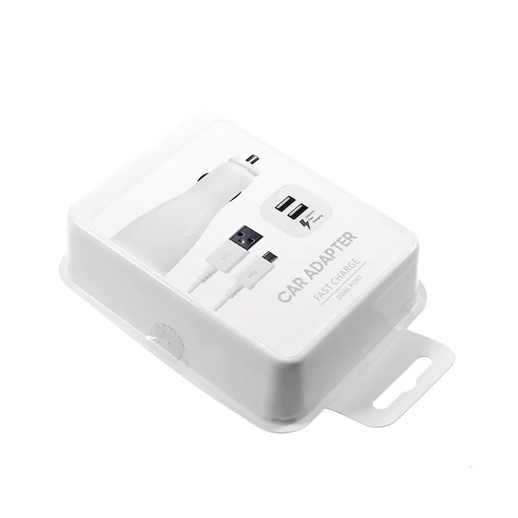 SAMSUNG OEM 2 USB Ports Adaptive Fast Charging Car Charger + Micro USB Cable - White