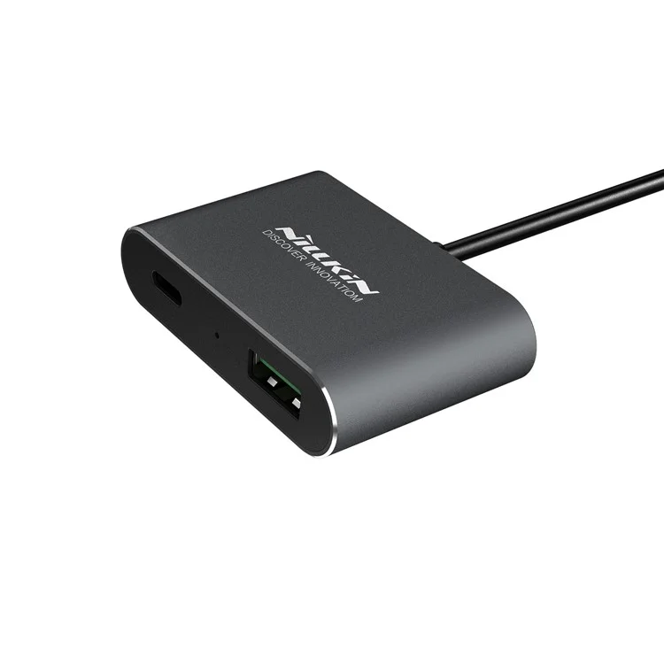 NILLKIN PowerShare 4 Ports Type-C QC3.0 Quick Charge Car Charger with Extension Wire for Samsung S8 etc.