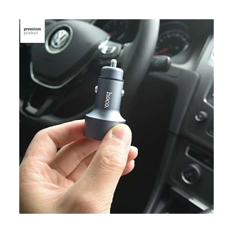 HOCO Z9 2 USB Ports Output Car Charger with Digital Display for Phones Tablets
