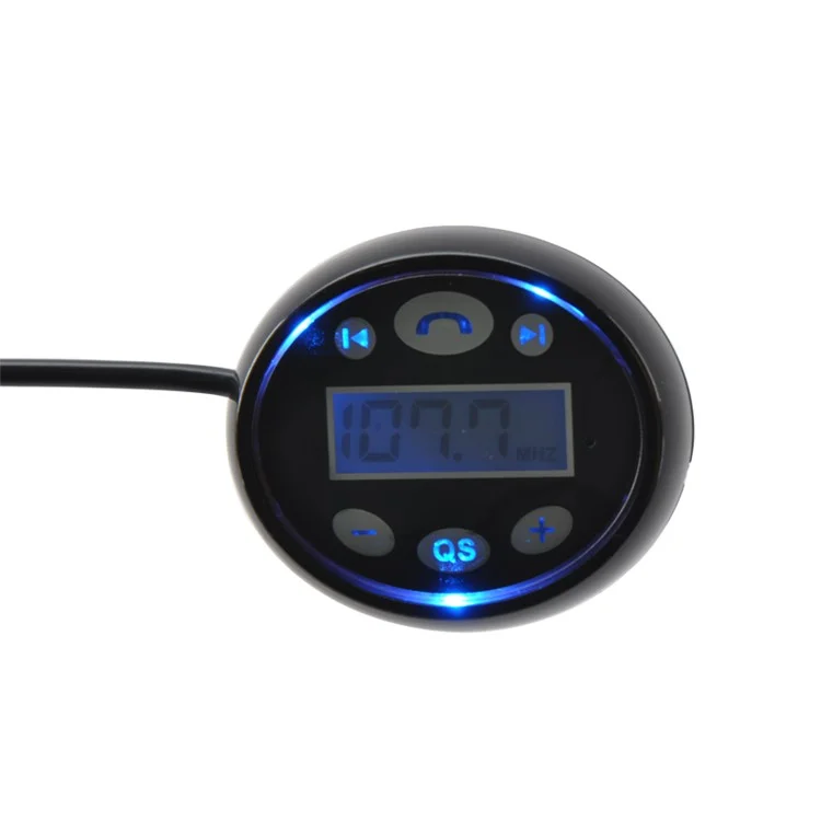 D8 2-in-1 FM Bluetooth Transmitter + 5V/1A USB Car Charger Car Kit for iPhone 7, Samsung S8 etc. - Black