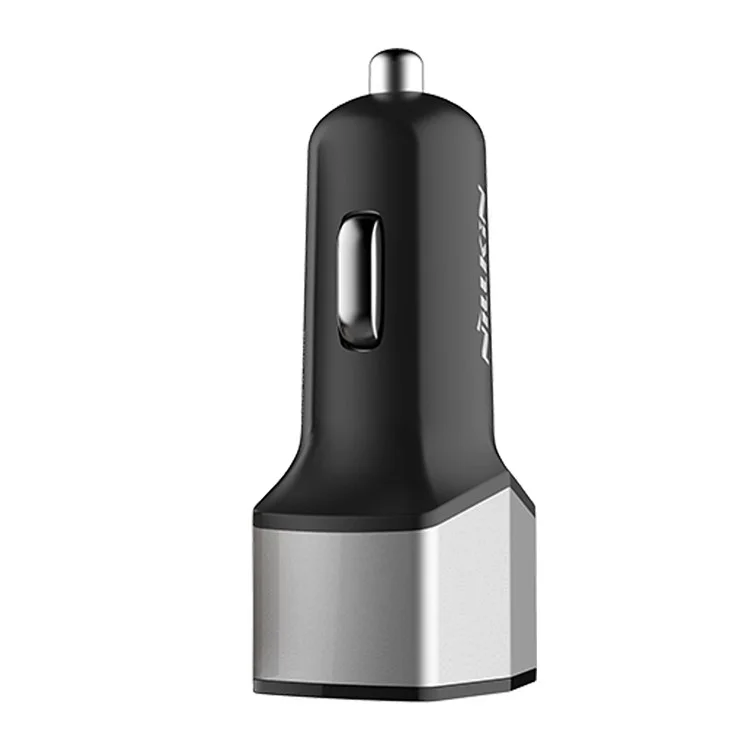 NILLKIN 3 Ports 32W Dual USB + Type-C Car Charger Adapter - Silver Color