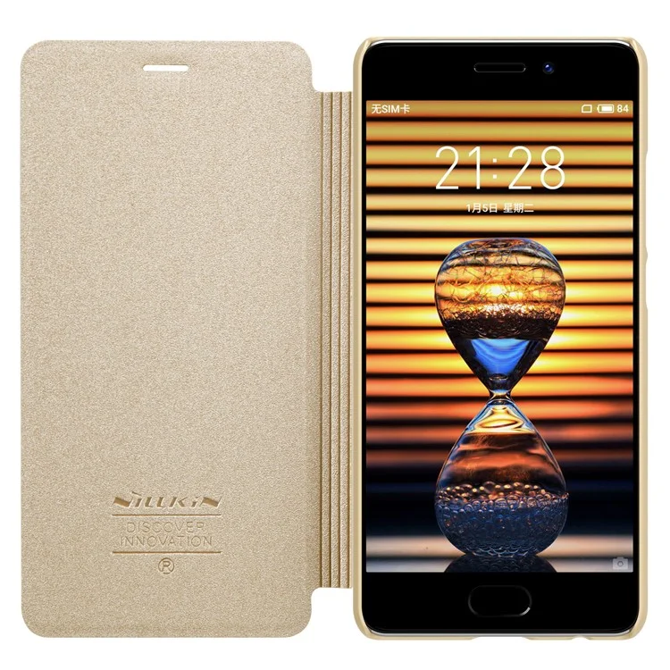 NILLKIN Sparkle Series for Meizu PRO 7 Flip Leather Protection Case Accessory - Gold
