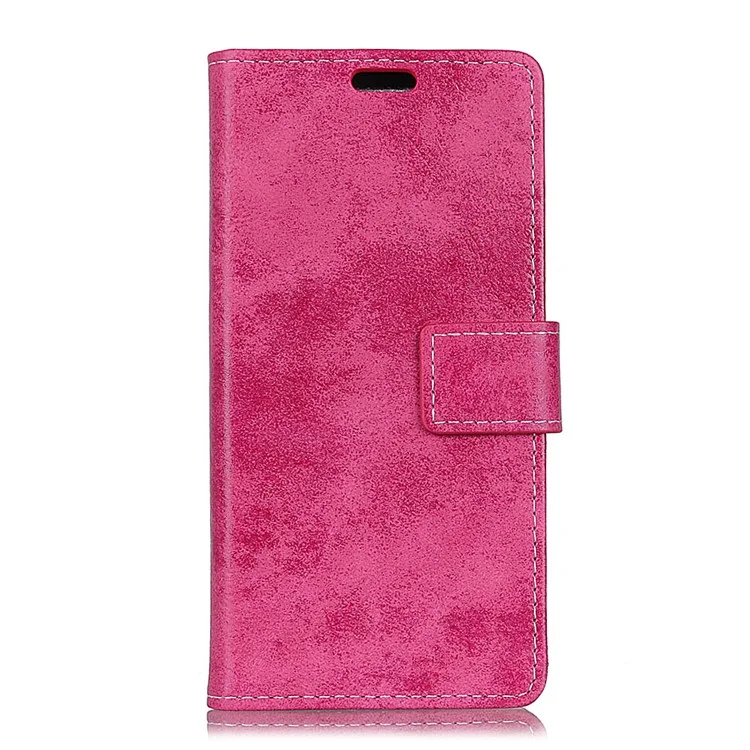 Vintage Style Leather Wallet Stand Phone Shell for Meizu M6 Note - Rose