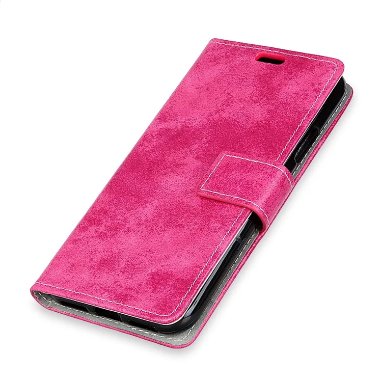 Vintage Style Leather Wallet Stand Phone Shell for Meizu M6 Note - Rose