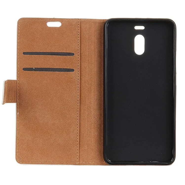 Pattern Printing Wallet Stand Leather Cover for Meizu M6 Note - American Flag and Cat Holding Heart