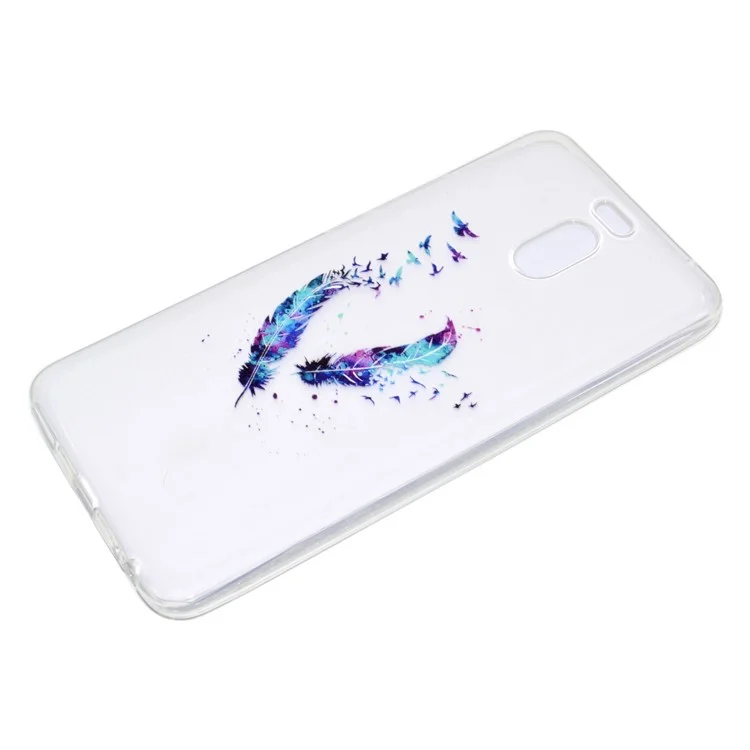Ultra-thin Patterned Soft TPU Back Mobile Phone Protective Cover Case for Meizu M6 Note - Feather