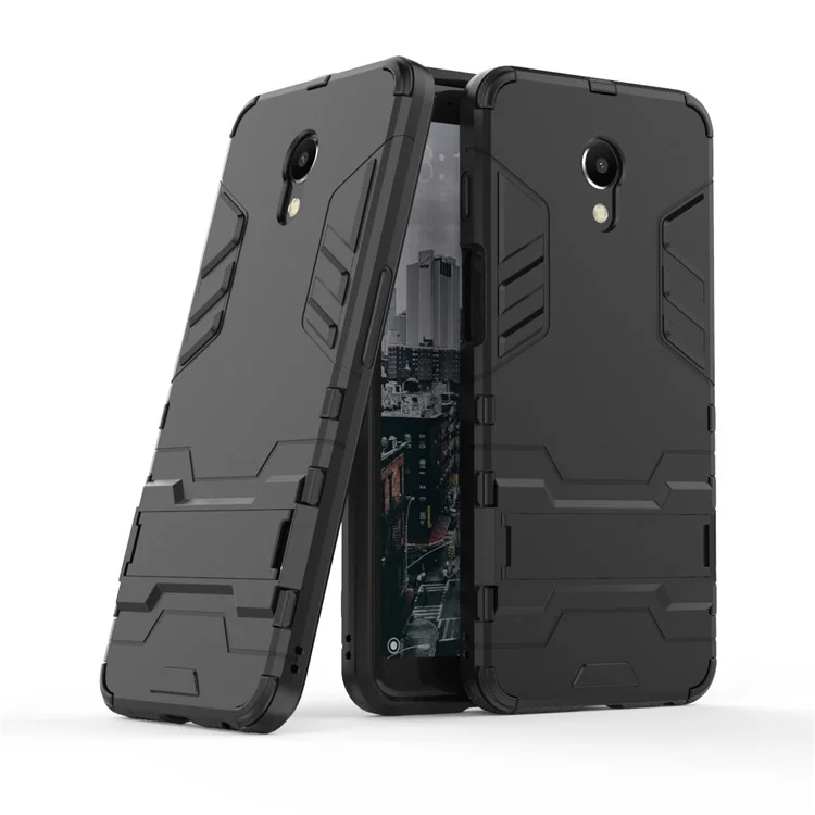 Cool Guard Kickstand Hybrid PC TPU Phone Case for Meizu M6s - Black