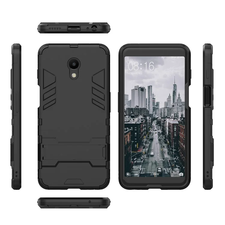 Cool Guard Kickstand Hybrid PC TPU Phone Case for Meizu M6s - Black