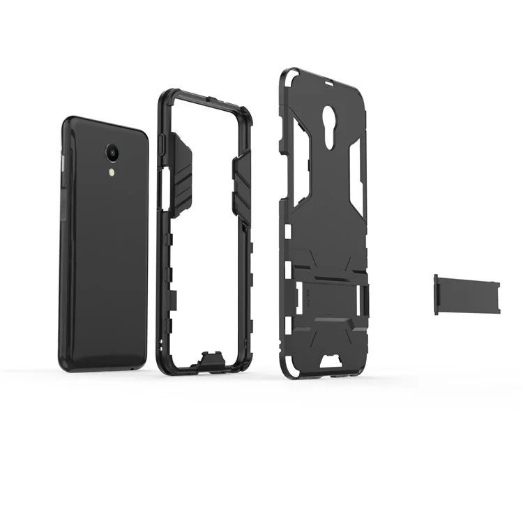 Cool Guard Kickstand Hybrid PC TPU Phone Case for Meizu M6s - Black