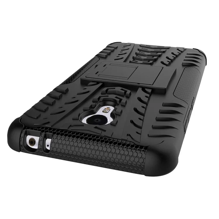 Snap-on Anti-slip PC + TPU Hybrid Case with Kickstand for Meizu m3 note - Black