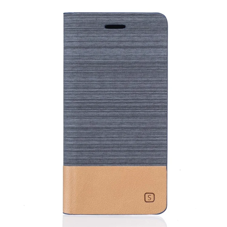 Two-color Linen Texture Leather Stand Case for Meizu m3 note - Dark Grey