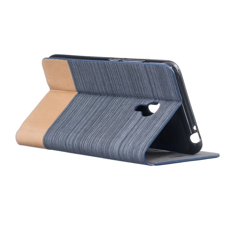 Two-color Linen Texture Leather Stand Case for Meizu m3 note - Dark Grey