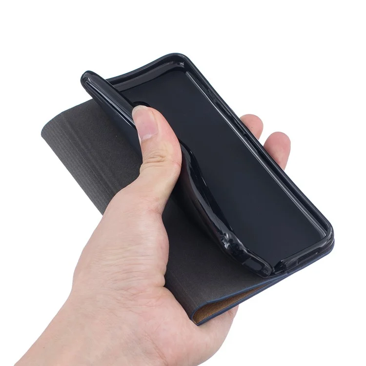 Two-color Linen Texture Leather Stand Case for Meizu m3 note - Dark Grey