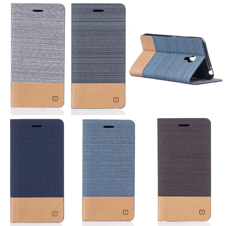 Two-color Linen Texture Leather Cover Case for Meizu m3 note - Dark Blue