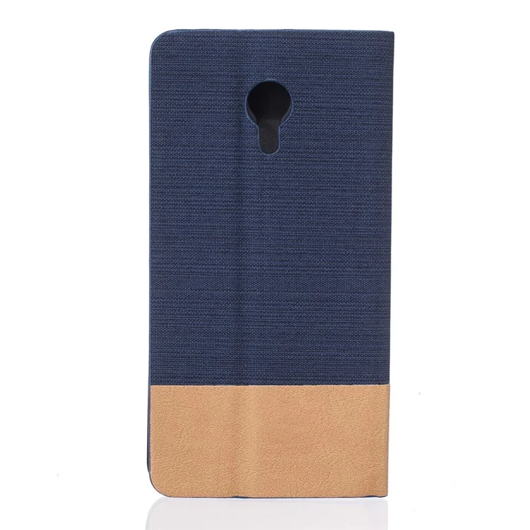 Two-color Linen Texture Leather Cover Case for Meizu m3 note - Dark Blue