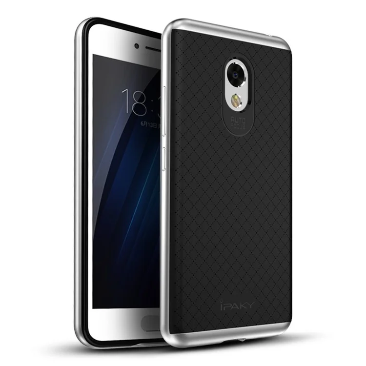IPAKY PC Frame + TPU Back Hybrid Case for Meizu m3s - Silver