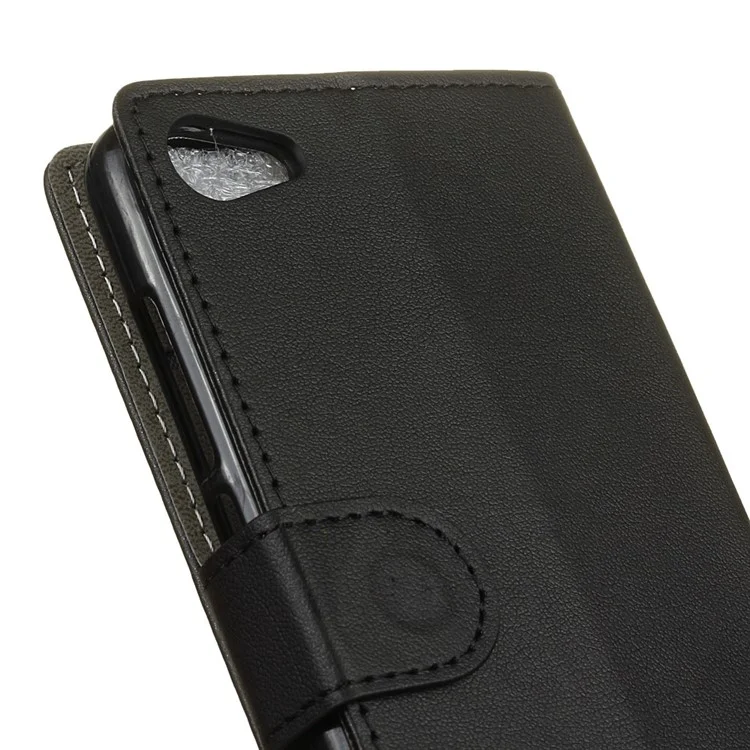 Wallet Leather Stand Case for Meizu U10 - Black