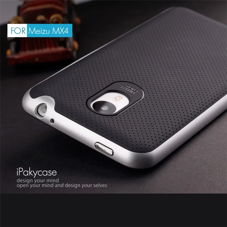 IPAKY PC Frame + Soft TPU Hybrid Mobile Shell for Meizu MX4 - Silver