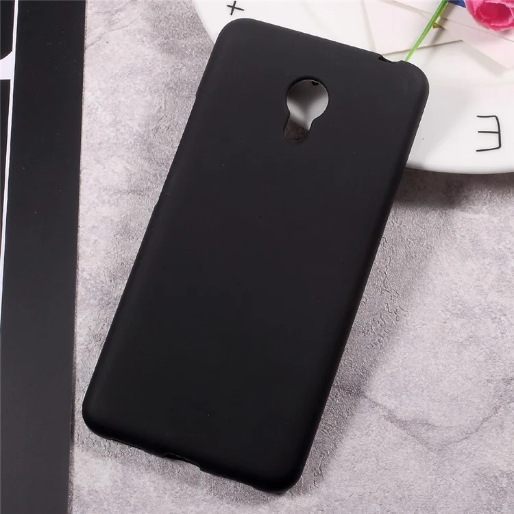Matte Finish Soft TPU Phone Back Case for Meizu m3s - Black