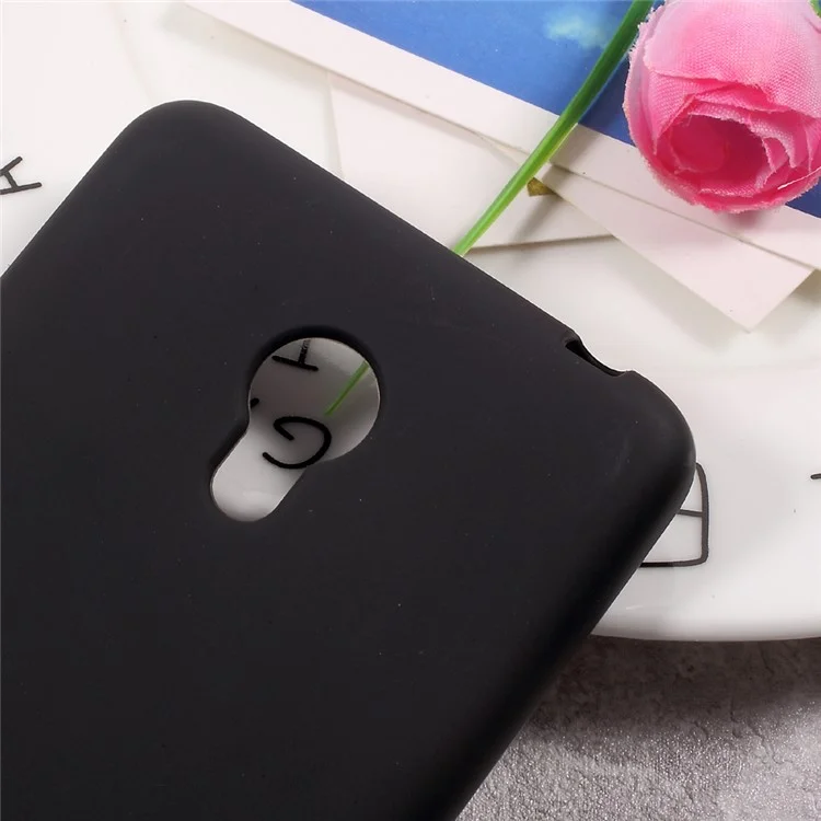 Matte Finish Soft TPU Phone Back Case for Meizu m3s - Black