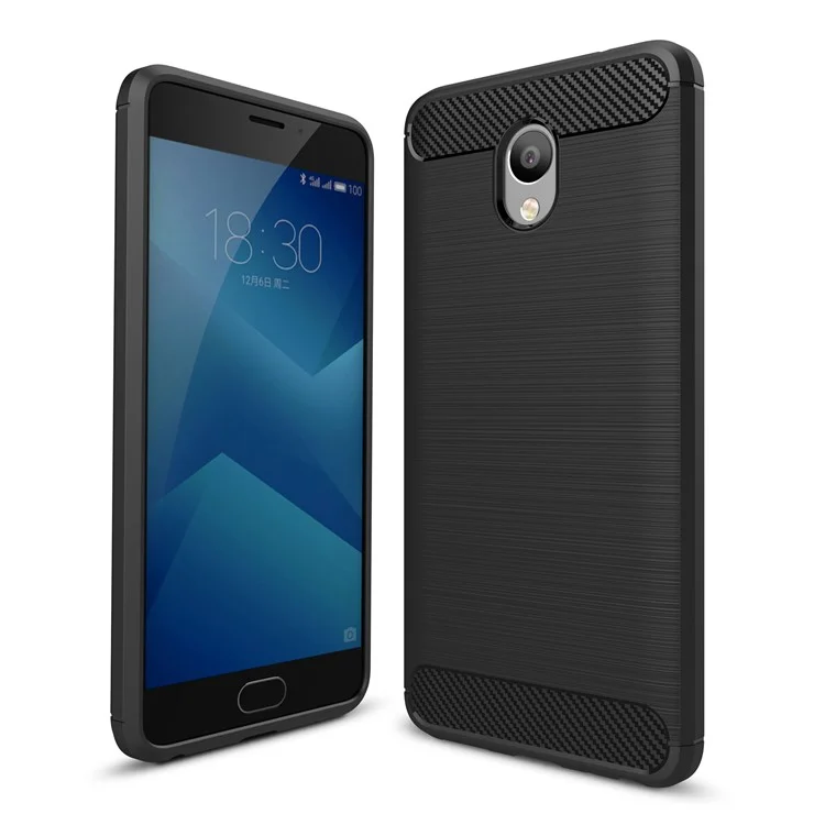 Carbon Fibre Brushed TPU Case for Meizu m5 Note - Black