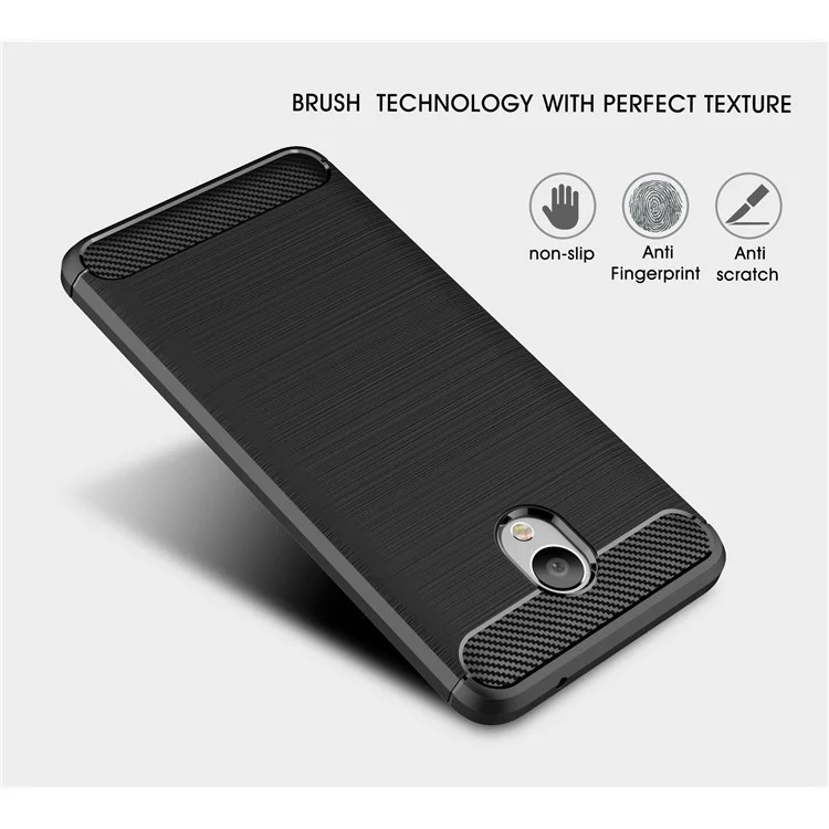 Carbon Fibre Brushed TPU Case for Meizu m5 Note - Black