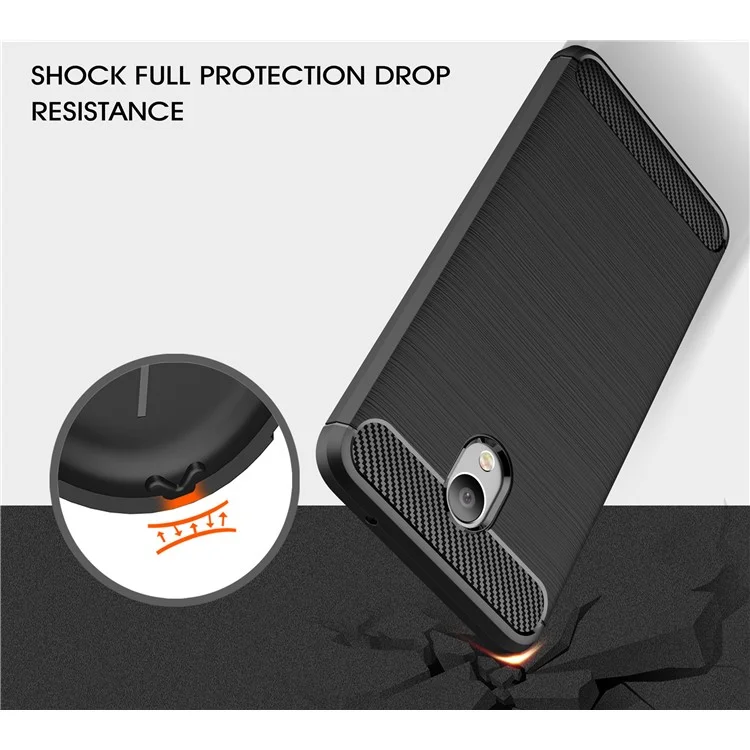 Carbon Fibre Brushed TPU Case for Meizu m5 Note - Black