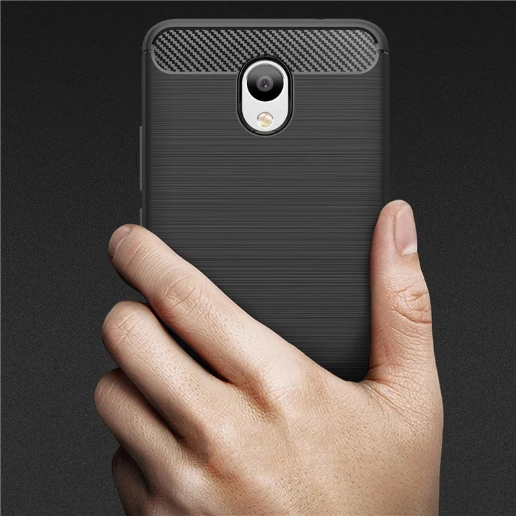 Carbon Fibre Brushed TPU Case for Meizu m5 Note - Black