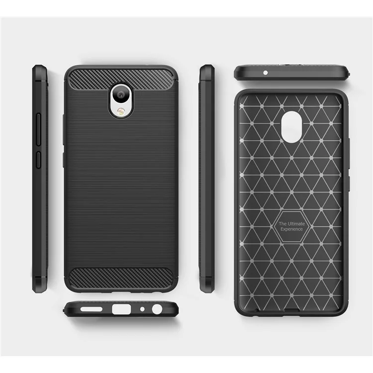 Carbon Fibre Brushed TPU Case for Meizu m5 Note - Black