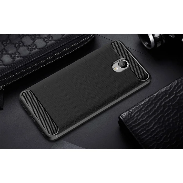 Carbon Fibre Brushed TPU Case for Meizu m5 Note - Black