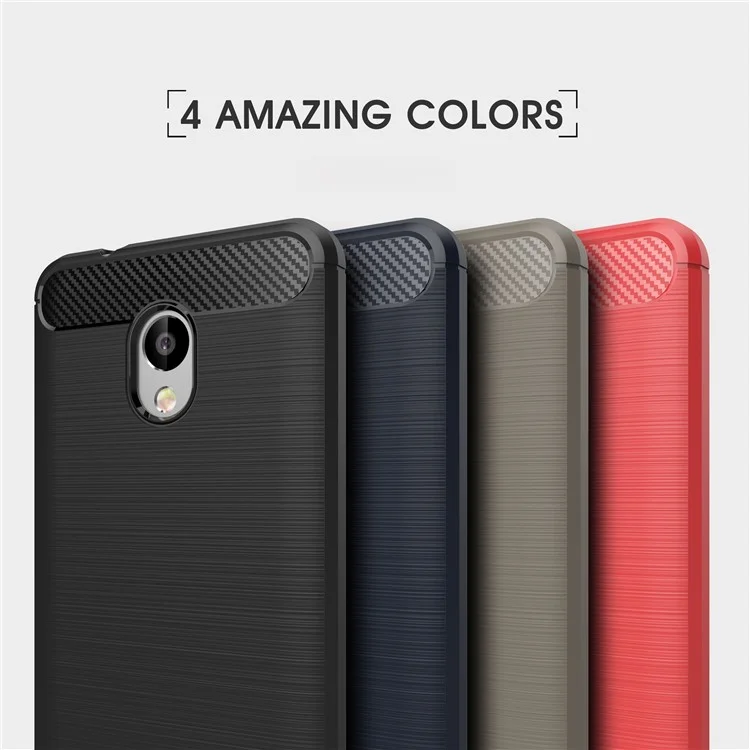 Carbon Fibre Brushed TPU Case for Meizu M5s - Black
