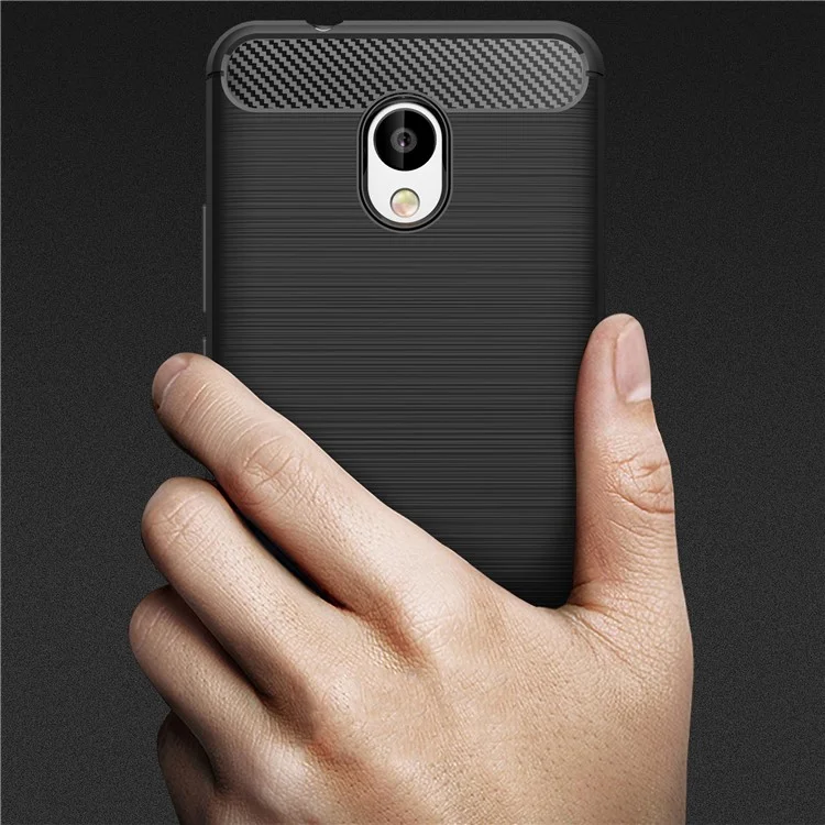 Carbon Fibre Brushed TPU Case for Meizu M5s - Black