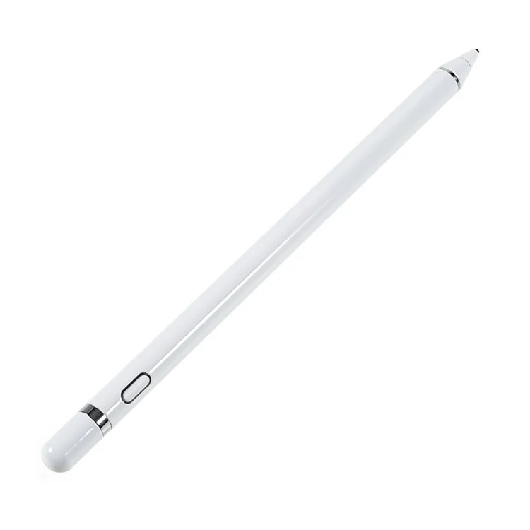 Cylindrical Universal Active Capacitive Stylus Pen Tablet High Sensitivity Drawing Writing Stylus Pen for iOS Android - White
