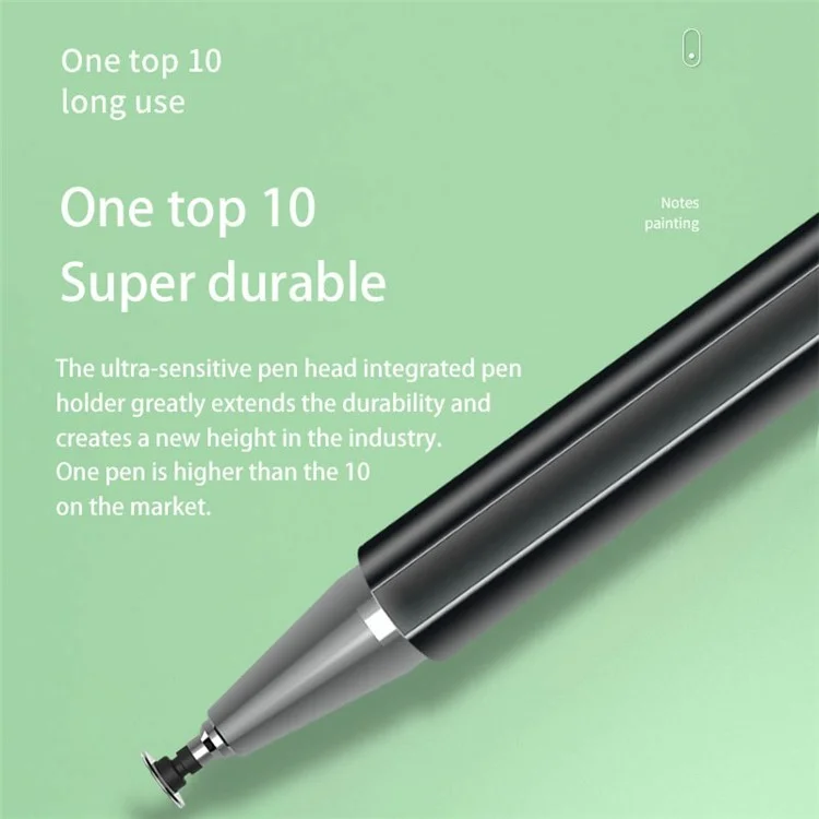 JB06 2 en 1 Nano Conductive Cloth Head + Disc Stylus Magnetic Adsorption Passive Touch Screen Pen for Cell Phone Tablet - Noir