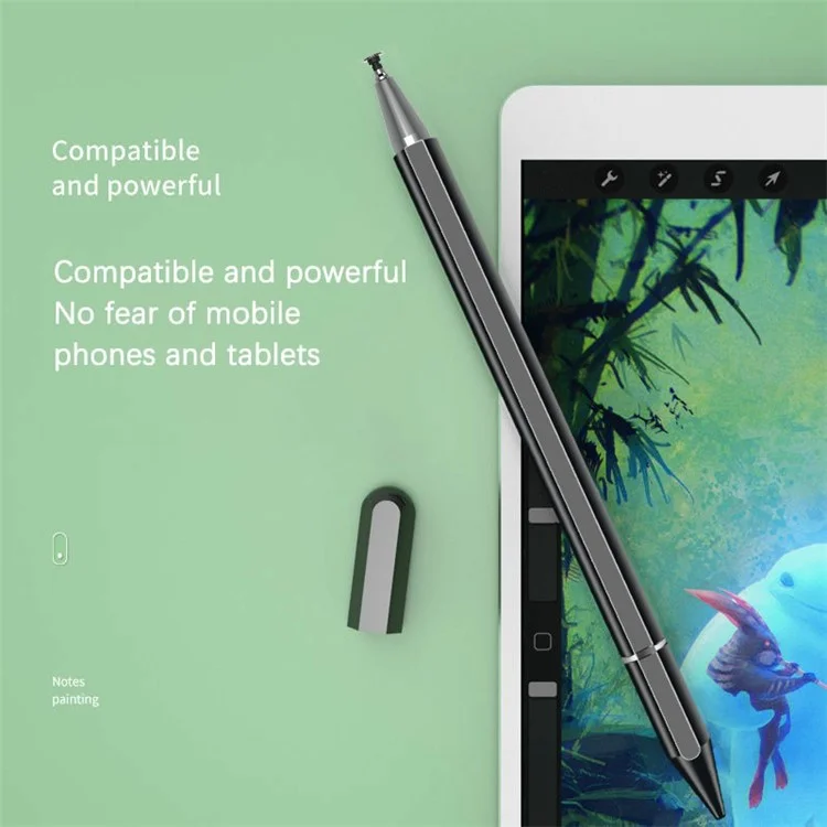 JB06 2 en 1 Nano Tissu Conducteur Tête + Disque Stylet Magnétique Absorption Écran Tactile Passif Stylo pour Téléphone Portable Tablette - Blanc
