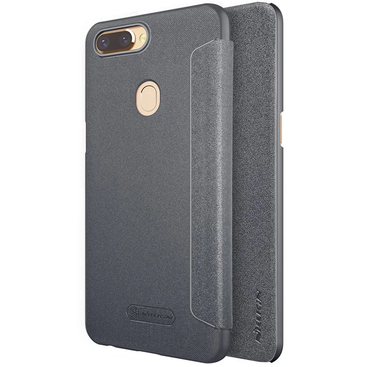 NILLKIN Sparkle Series Folio Leather Phone Case for OPPO R11s - Black